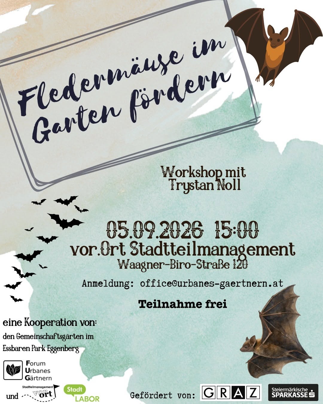 Fledermäuse im Garten fördern