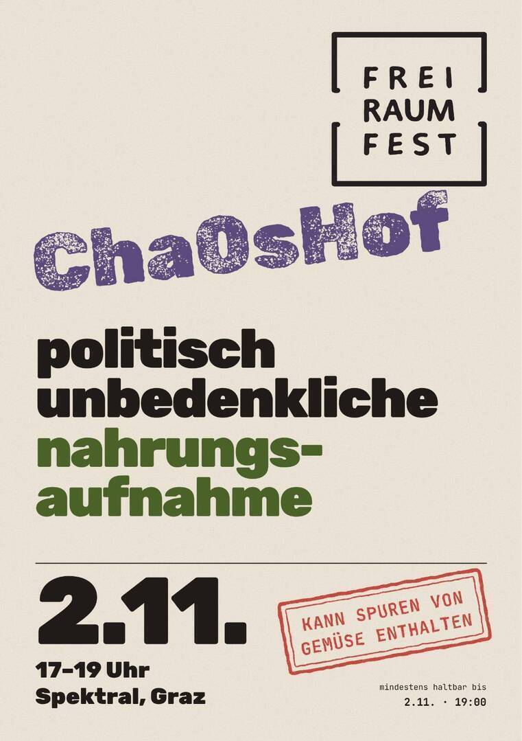 ChaOsHof – politisch unbedenkliche Nahrungsaufnahme
